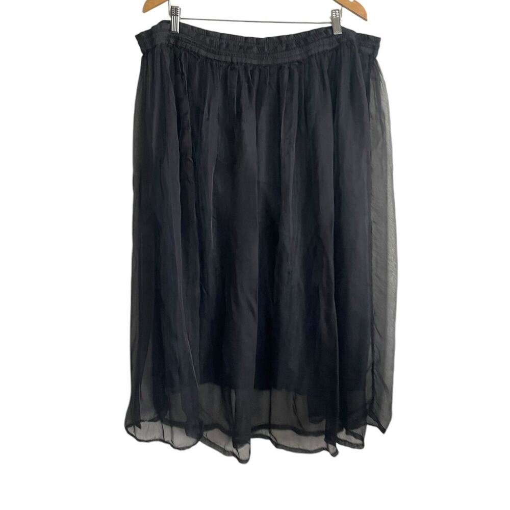 GoldStar Women Maxi Skirt Black Chiffon Overlay Adjustable Whimsigoth Fairy Y2K - Picture 3 of 13